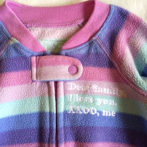 children's place striped fleece zipper footie sleeper pajamas 3-6 months baby - Picture 2 of 6